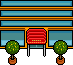 Pixel hotel lounge